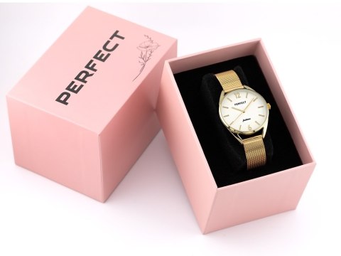 ZEGAREK DAMSKI złoty PERFECT F347 (zp953b) + BOX Perfect