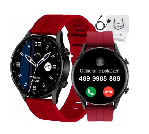 SMARTWATCH MĘSKI G. Rossi SW019-3 black/red (sg014c) PROWADZENIE ROZMÓW G. Rossi