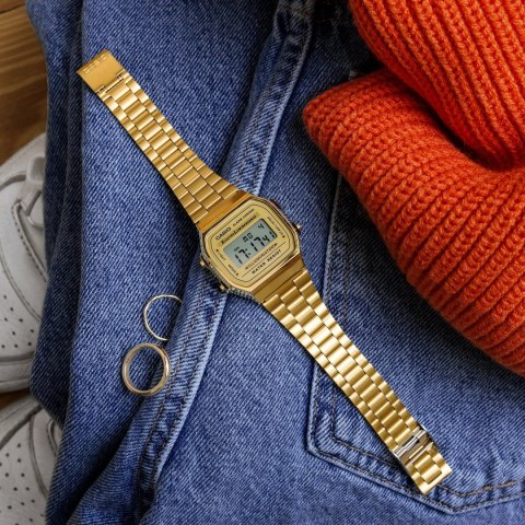ZEGAREK UNISEX CASIO A168WG-9W (zd088b) - KLASYKA + BOX Casio