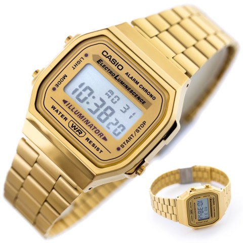 ZEGAREK UNISEX CASIO A168WG-9W (zd088b) - KLASYKA + BOX Casio