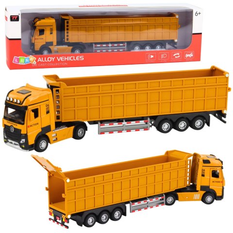 Ciężarówka Wywrotka Metalowa Kabina Światła Dźwięki Napęd Żółta LEAN Toys