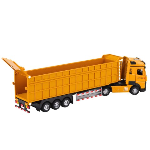 Ciężarówka Wywrotka Metalowa Kabina Światła Dźwięki Napęd Żółta LEAN Toys