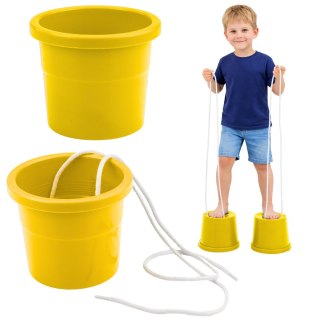Szczudła Kubełkowe Kubeczki Trening Równowagi Żółte 2 szt. LEAN Toys