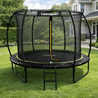 Trampolina Ogrodowa LEAN Z Siatką Wewnętrzną Czarno-Zielona 252CM 8FT LEAN Sport