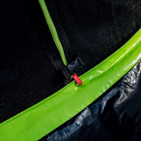Trampolina Ogrodowa LEAN Z Siatką Wewnętrzną Czarno-Zielona 366CM 12FT LEAN Sport