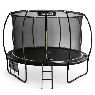 Trampolina Ogrodowa LEAN Z Siatką Wewnętrzną Czarno-Zielona 427CM 14FT LEAN Sport