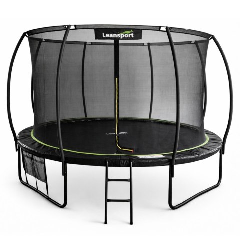 Trampolina Ogrodowa LEAN Z Siatką Wewnętrzną Czarno-Zielona 427CM 14FT LEAN Sport