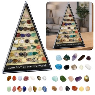 Zestaw Naukowy Edukacyjny Kolekcja Kamieni Naturalnych Minerały 36 szt. LEAN TOYS