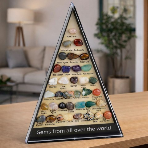 Zestaw Naukowy Edukacyjny Kolekcja Kamieni Naturalnych Minerały 36 szt. LEAN TOYS