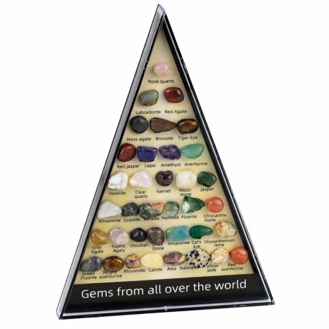 Zestaw Naukowy Edukacyjny Kolekcja Kamieni Naturalnych Minerały 36 szt. LEAN TOYS