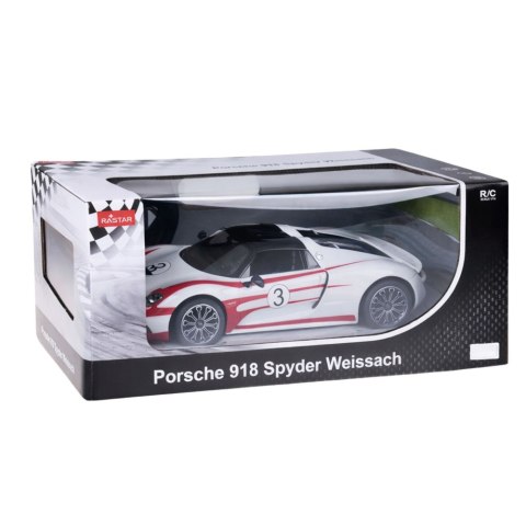 Auto Porsche 918 Spyder Performance Zdalnie Sterowane RC Białe Rastar 1:14 Rastar