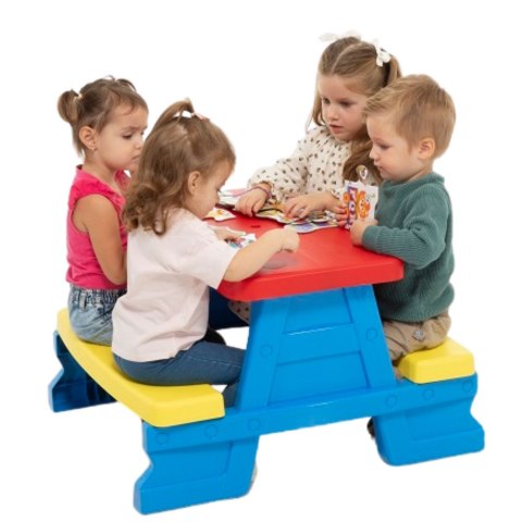 Zestaw Stolik Ogrodowy z Ławeczkami Dla Dzieci Dorex Niebieski 5067 Dorex