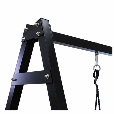 Huśtawka Ogrodowa Bocianie Gniazdo Siedzisko 2w1 Stelaż Czarny 260x173 cm LEAN Sport