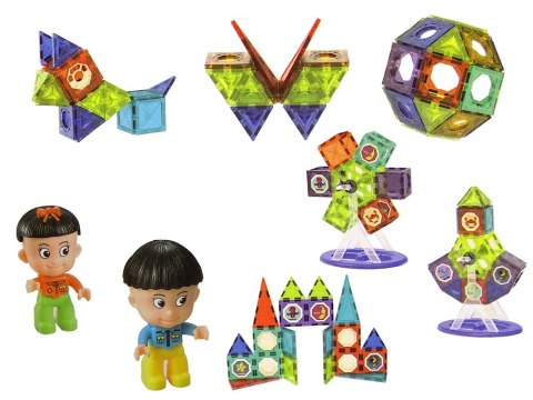 Klocki Magnetyczne Budowle 3D Diabelski Młyn Karuzela 71 Elementów LEAN Toys