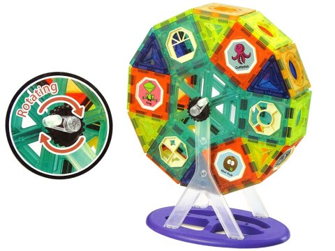 Klocki Magnetyczne Budowle 3D Diabelski Młyn Karuzela 71 Elementów LEAN Toys