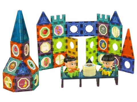 Klocki Magnetyczne Budowle 3D Zamek Diabelski Młyn 98 Elementów LEAN Toys