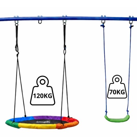 Plac Zabaw Ogrodowy Dla Dzieci Bocianie Gniazdo Huśtawka Kosz Do Gry 4w1 LEAN Toys