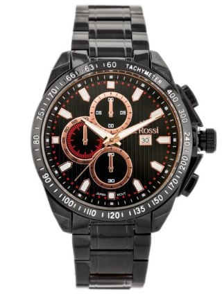 ZEGAREK MĘSKI G. ROSSI - BLUES (zg094g) black/rose + BOX G. Rossi