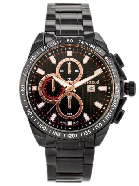 ZEGAREK MĘSKI G. ROSSI - BLUES (zg094g) black/rose + BOX G. Rossi