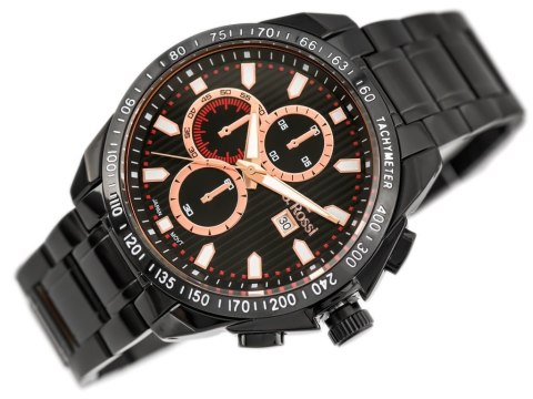 ZEGAREK MĘSKI G. ROSSI - BLUES (zg094g) black/rose + BOX G. Rossi