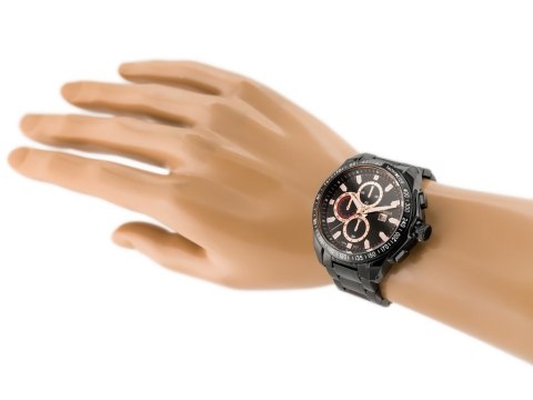 ZEGAREK MĘSKI G. ROSSI - BLUES (zg094g) black/rose + BOX G. Rossi