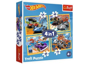 Puzzle - 4w1 (12, 15, 20, 24) - Pojazdy Hot Wheels - Trefl 34627 Trefl Puzzle