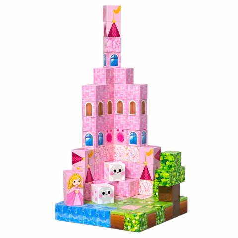 Klocki Magnetyczne Konstrukcyjne Piksele Sześciany Zamek Księżniczki 96 el. LEAN Toys