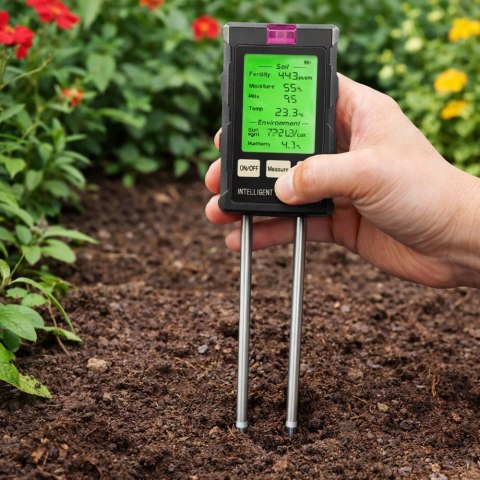 Miernik Wilgotności Roślin Higrometr Gleby 6W1 Temperatura Światło PH LEAN