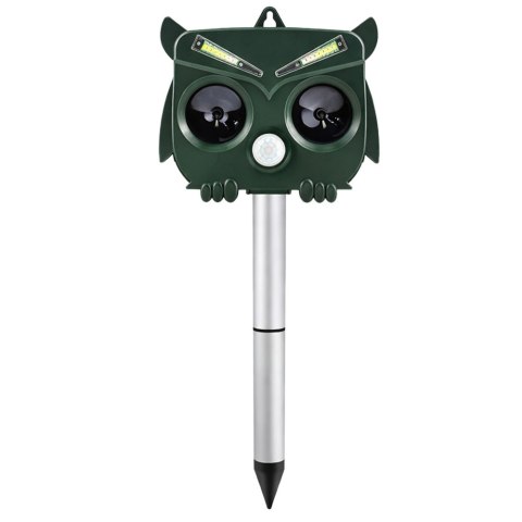 Solarny Odstraszacz Zwierząt Sowa Czujnik Ruchu Ultradźwięki Diody LED LEAN