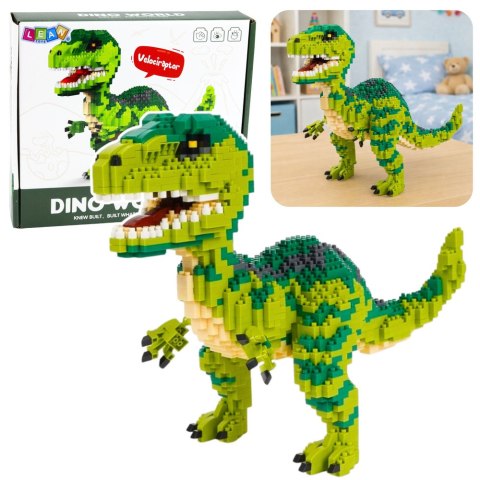 Zestaw Klocki Konstrukcyjne Dinozaur Velociraptor Figurka 3D 1457 el. LEAN Toys