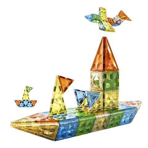 Zestaw Klocki Magnetyczne Konstrukcyjne Figury Kształty 3D Kolorowe 78 el. LEAN Toys