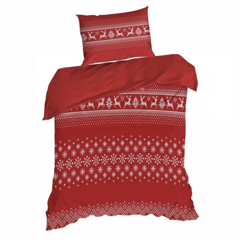 KOMPLET POŚCIELI ŚWIATECZNEJ NOEL02 160 X 200 CM CZERWONY