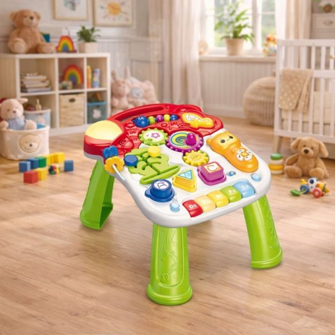 Chodzik Pchacz Hulajnoga Stolik Edukacyjny Panel Interaktywny 5w1 Kolorowy LEAN Toys