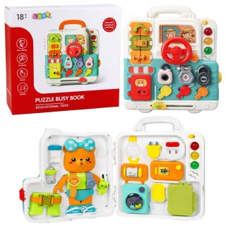 Interaktywna Książka Tablica Edukacyjna Manipulacyjna Światła Dźwięki 16el. LEAN Toys