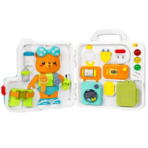 Interaktywna Książka Tablica Edukacyjna Manipulacyjna Światła Dźwięki 16el. LEAN Toys