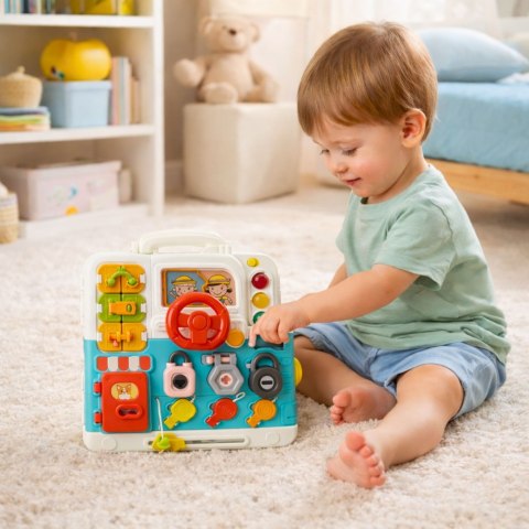 Interaktywna Książka Tablica Edukacyjna Manipulacyjna Światła Dźwięki 16el. LEAN Toys