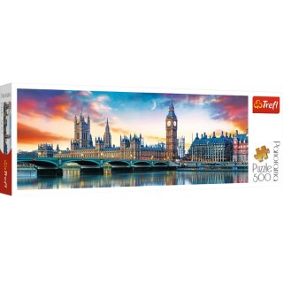 Puzzle - 500 - Panorama - Big Ben i Pałac Westminsterski, Londyn - Trefl 29507 Trefl Puzzle