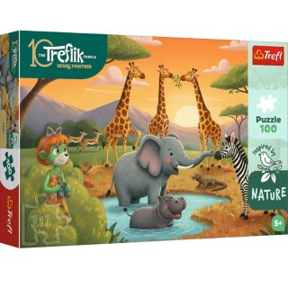 Puzzle - 100 - Wesoła ferajna - Rodzina Treflików - Inspired By Nature - Trefl 16571 Trefl Puzzle