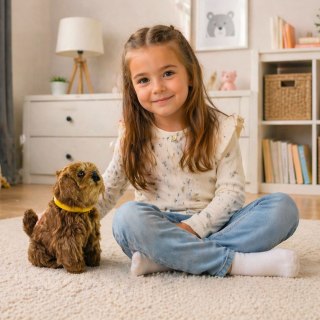 Interaktywny Pies Piesek Pluszowy Szczeka Rusza Ogonem LEAN Toys