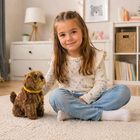 Interaktywny Pies Piesek Pluszowy Szczeka Rusza Ogonem LEAN Toys