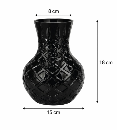 Wazon dekoracyjny czarny nowoczesny 18 cm – elegancki, designerski