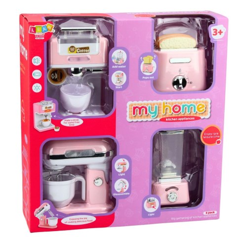 Zestaw Małego AGD Dla Dzieci Roboty Kuchenne Na Baterie Światła Dźwięki LEAN Toys