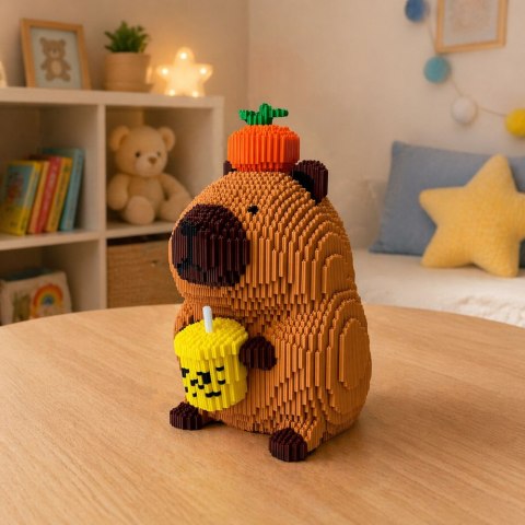 Klocki Konstrukcyjne Kapibara Shake Jabłko 3D Duża Figurka 3900 el. 25cm LEAN Toys