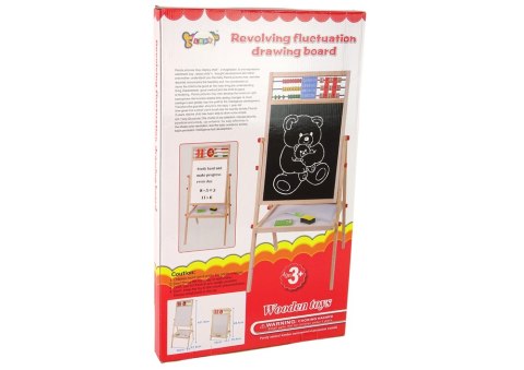 Drewniana Tablica 2w1 Magnetyczna Kredowa + Liczydło Alfabet Tabliczka Mnożenia LEAN Toys