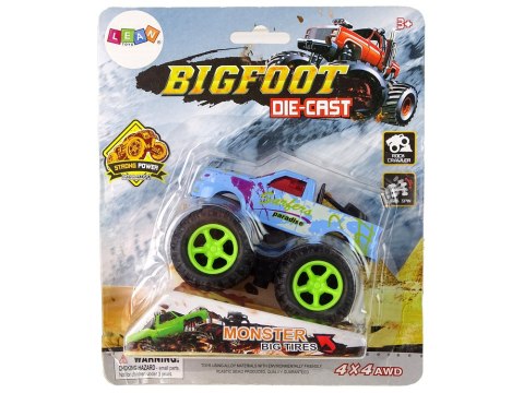 Auto Resorak Z Naciągiem Monster Truck Big Foot Gumowe Opony Rampa LEAN Toys