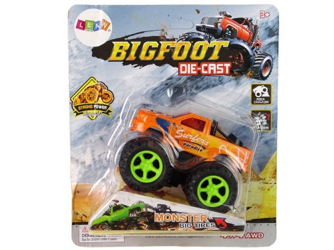 Auto Resorak Z Naciągiem Monster Truck Big Foot Gumowe Opony Rampa LEAN Toys