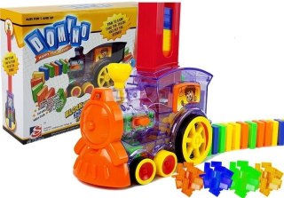 Lokomotywa LED Układa Domino Pociąg Klocki Układanka na Baterie LEAN Toys