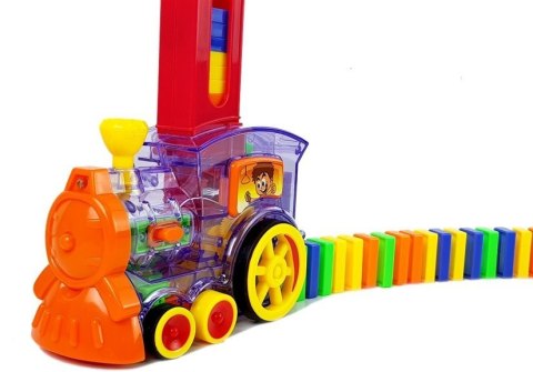 Lokomotywa LED Układa Domino Pociąg Klocki Układanka na Baterie LEAN Toys