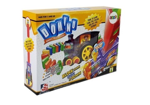 Lokomotywa LED Układa Domino Pociąg Klocki Układanka na Baterie LEAN Toys