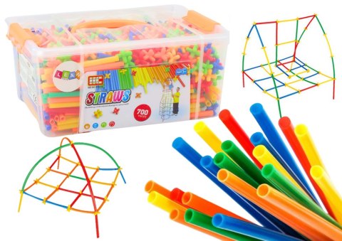 Zestaw Słomek Do Konstrukcji 3D W Pudełku Kolorowe 800 El LEAN Toys